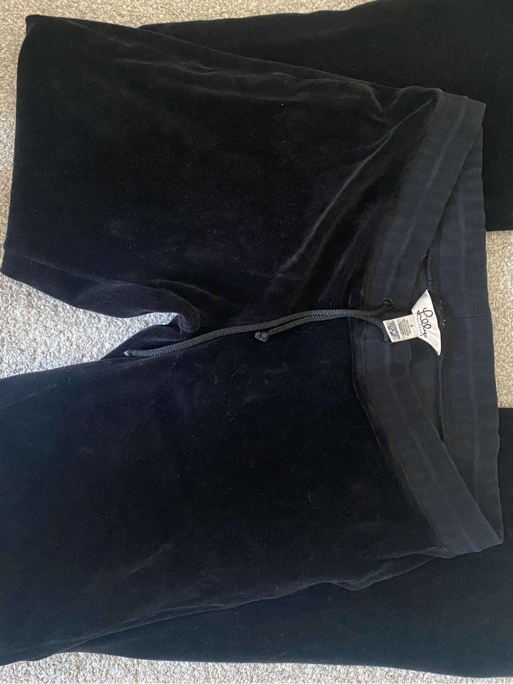 Lily Pulitzer Lounge Velvet Drawstring Pants - Black